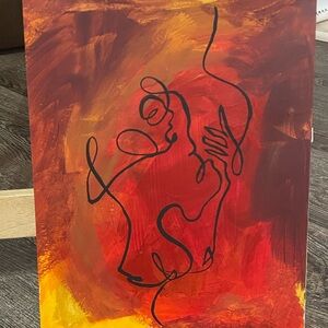 Abstract Red and Yellow Art Canvas